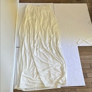 White Ruched Maxi Slip dress for Resort Wear